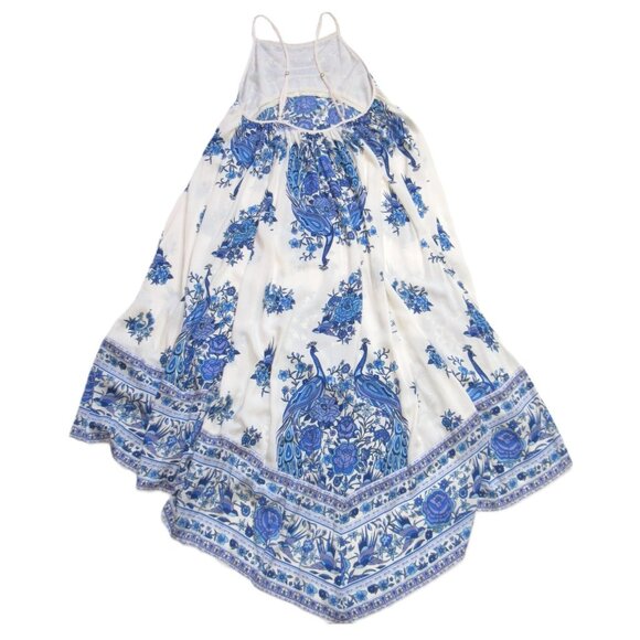 NWT SPELL Hotel Paradiso Strappy Maxi in Bluebird Print A-line Tank Dress S - Picture 8 of 9